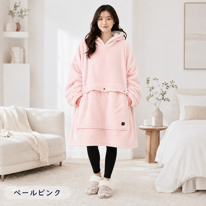 NIVELA™ 極暖フード付き着る電熱毛布